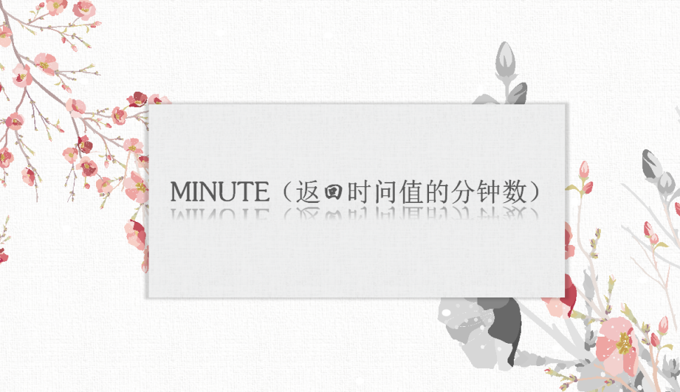 MINUTE（返回時(shí)問(wèn)值的分鐘數(shù)）